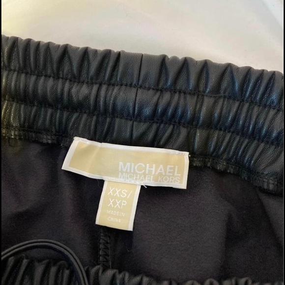Micheal Kors Leather Joggers - Picture 3 of 5